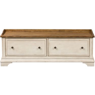 Morgan Creek Antique White Storage Hall Bench