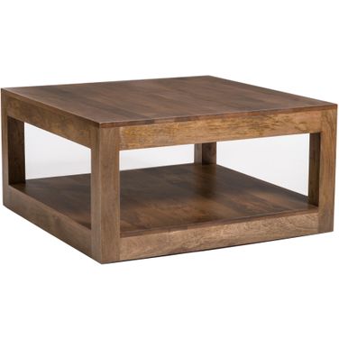 Morgan Solid Mango Wood Square Brindled Ash Square 36 Inch Coffee Table In Brown