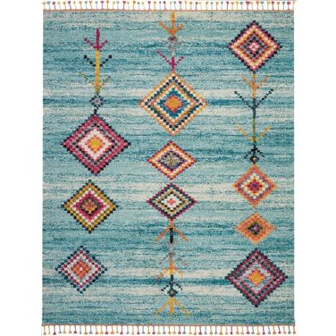 Moroccan Casbah Aqua 8'10" x 12' Area Rug