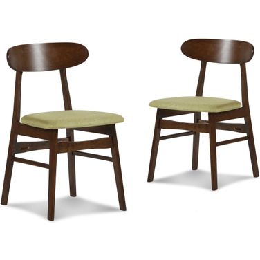 Morocco Dining Chair Set of 2 with Green Seat Cushion
