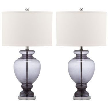 Morocco Grey 27 Inch Glass Table Lamp Set of 2