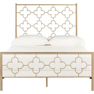 Morris Antique Gold Lattice Metal Full Bed
