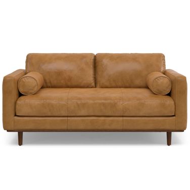 Morrison Genuine Leather 72 Inch Sofa In Sienna