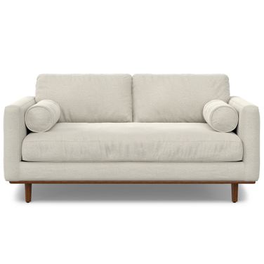 Morrison Woven-Blend Fabric 72 Inch Sofa In Cream White