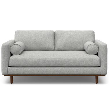 Morrison Woven-Blend Fabric 72 Inch Sofa In Mist Grey