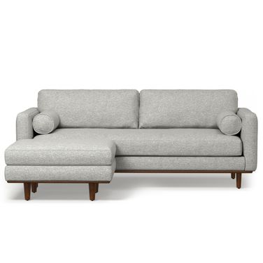 Morrison Woven-Blend Fabric 89 Inch Sofa and Ottoman Set In Mist Grey