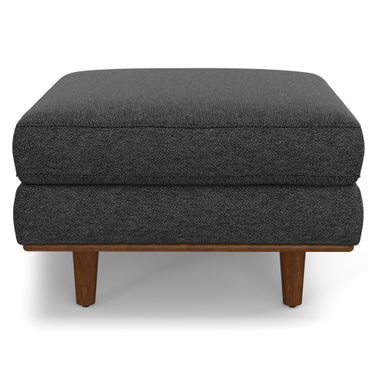 Morrison Woven-Blend Fabric Ottoman In Charcoal Grey