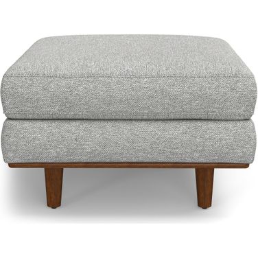 Morrison Woven-Blend Fabric Ottoman In Mist Grey