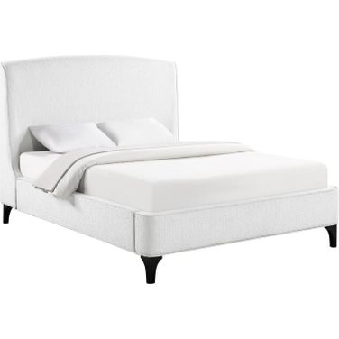 Mosby Upholstered Curved Headboard Eastern King Platform Bed White