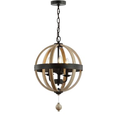 Moshe Black and Brown Wooden Finish Pendant