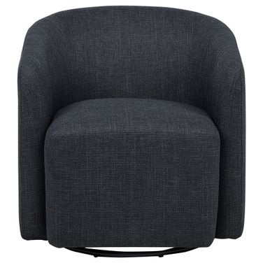 Mossbrook Fabric Upholstered Swivel Accent Chair In Anthracite