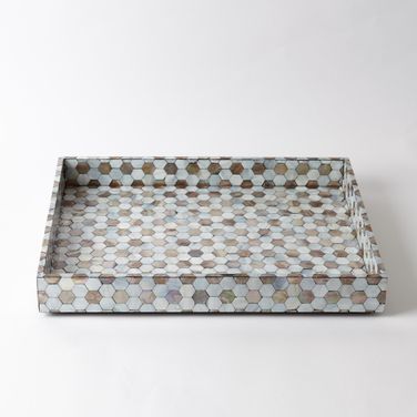 Mother Of Pearl Small Tray In Gray
