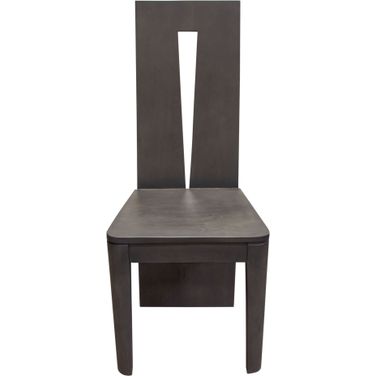 Motion 2-Pack Solid Mango Wood Dining Chair in Smoke Grey Finish with Silver Metal Inlay