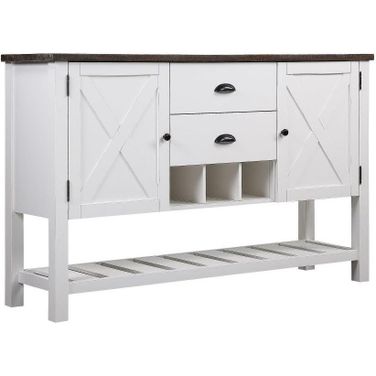 Mountain Retreat 2-Drawer Server In Dark Mocha And Antique White