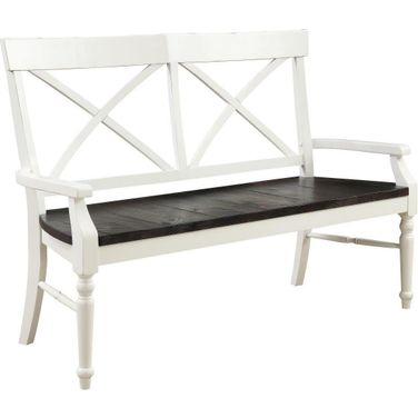 Mountain Retreat Bench In Dark Mocha And Antique White