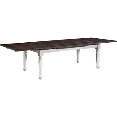 Mountain Retreat Dining Table With 2 Leaves In Dark Mocha And Antique White