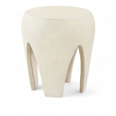 Moxie Concrete and Fiberglass Indoor/Outdoor End Table In Cream