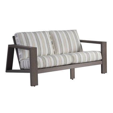 Mozambique Loveseat In Gray and Taupe
