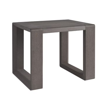 Mozambique Rectangular End Table In Gray and Taupe