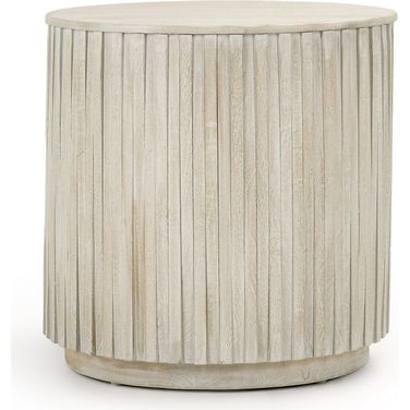 Mrytle 24 Inch Round End Table In Gray Wash
