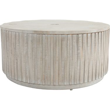 Mrytle 40 Inch Round Coffee Table In Gray Wash