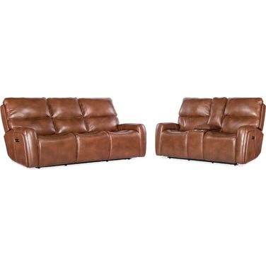 MS Power Living Room Set In Brown