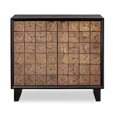Muestra Wood Grain 2 Door Cabinet In Black and Woodtone