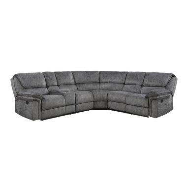 Muirfield 3-Piece Reclining Sectional with Left Console In Gray
