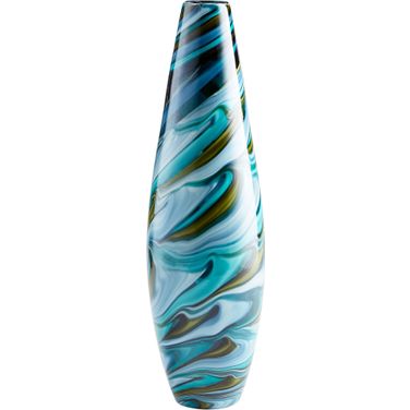 Multi Colored Blue Large Chalcedony Vase