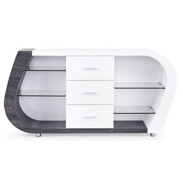 Multi Tone Buffet with 3 Drawers In White and Grey