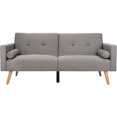 Murray Foldable Futon Bed With Pillow In Dark Gray