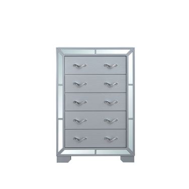 Murry 5-Drawer Chest in Silver