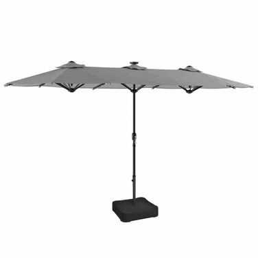 Musa Rectangular Market Umbrella In Gray