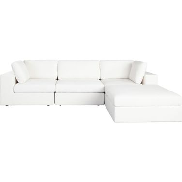 Muse 4Pc Modular Reversible Chaise Sectional In Mist White Performance Fabric
