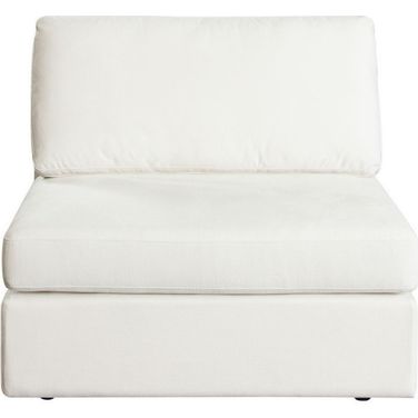 Muse Armless Chair In Mist White Performance Fabric