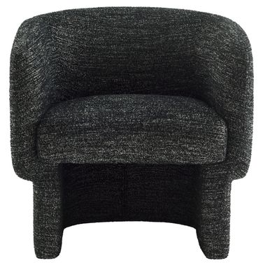 Muse Boucle Fabric Barrel Accent Chair In Charcoal