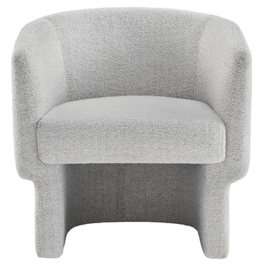 Muse Boucle Fabric Barrel Accent Chair In Newsprint