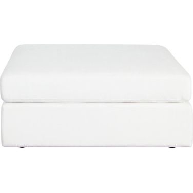 Muse Ottoman In Mist White Performance Fabric