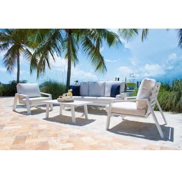Mykonos 3-Piece Chaise Lounge In White