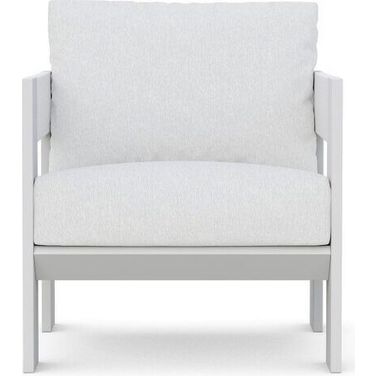 Mykonos Club Chair with Cushion In Polar and Matte White