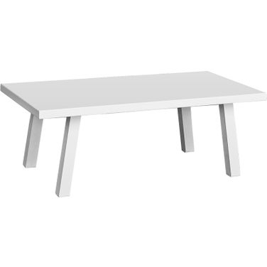 Mykonos Coffee Table with Glass In White