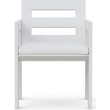 Mykonos Dining Chair Set of 2 with Cushion In Polar and Matte White