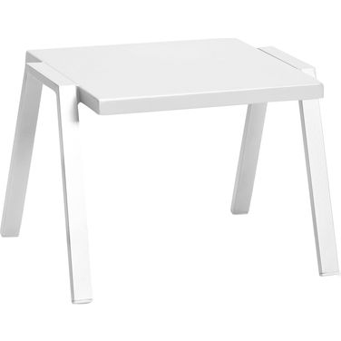 Mykonos End Table with Glass In White