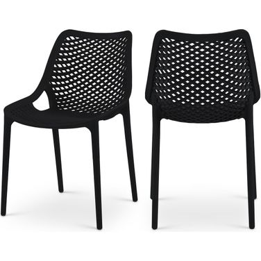 Mykonos Outdoor Patio Dining Side Chair Set of 4 In Black