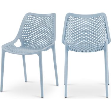Mykonos Outdoor Patio Dining Side Chair Set of 4 In Sky Blue