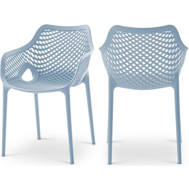 Mykonos Outdoor Patio Dining Arm Chair Set of 4 In Sky Blue