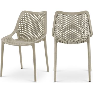 Mykonos Outdoor Patio Dining Side Chair Set of 4 In Taupe
