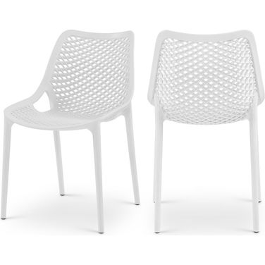Mykonos Outdoor Patio Dining Side Chair Set of 4 In White