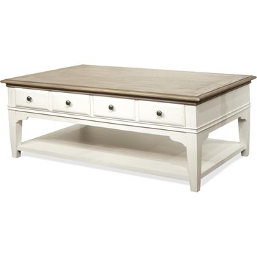 Myra Natural And Paperwhite Leg Cocktail Table