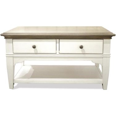 Myra Small Leg Coffee Table In White and Natural